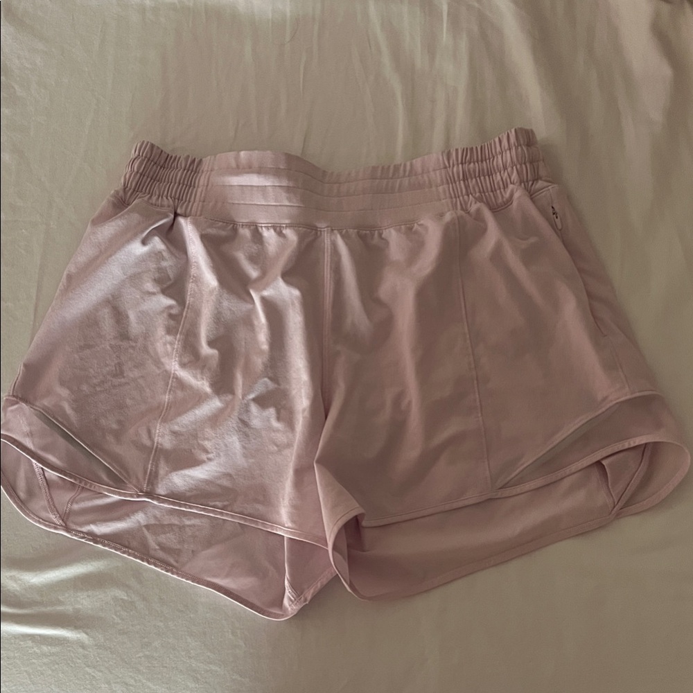 Size 10 Lululemon Athletica Haze Pink 4” Hotty hot shorts